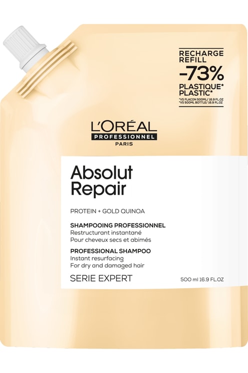 Shampoing réparateur pour cheveux abîmés Absolut Repair rechargeable