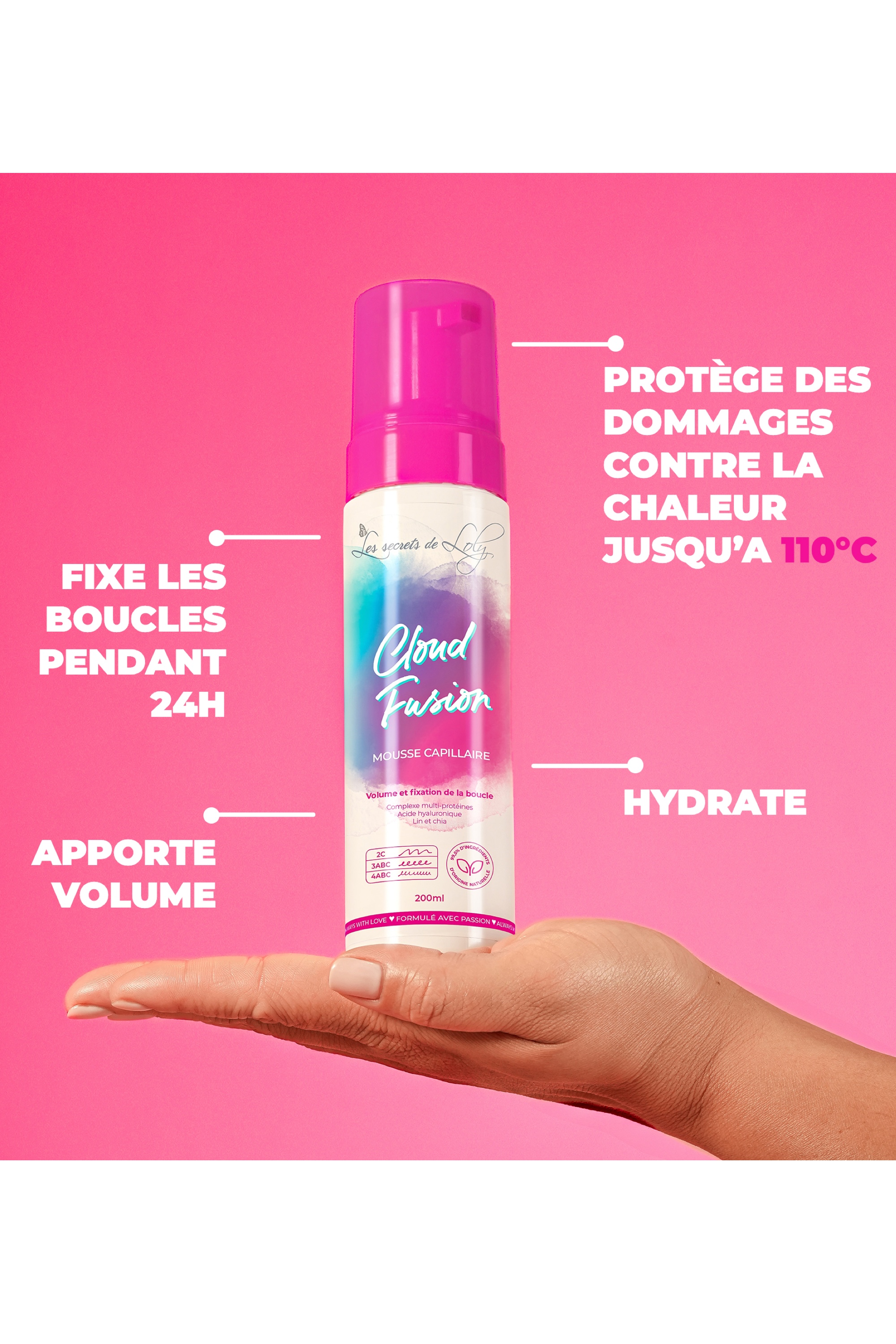 Mousse pour cheveux bouclés Cloud Fusion