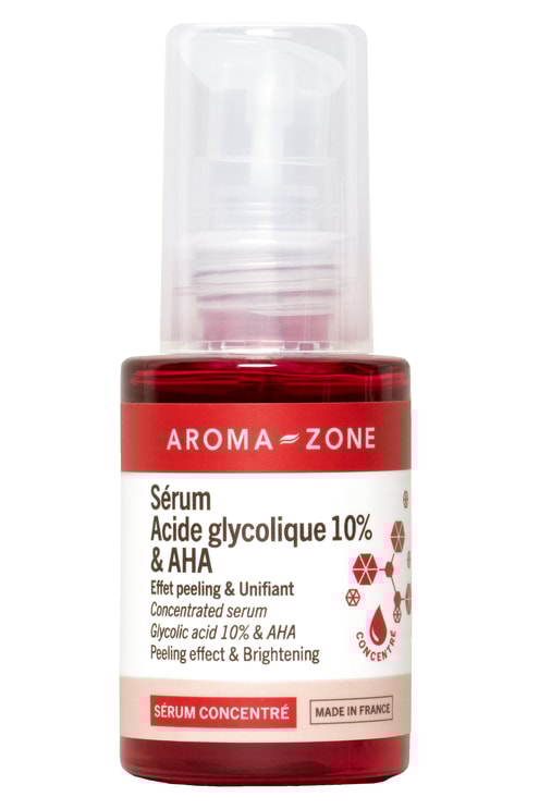 Sérum concentré d’acide glycolique 10% et AHA
