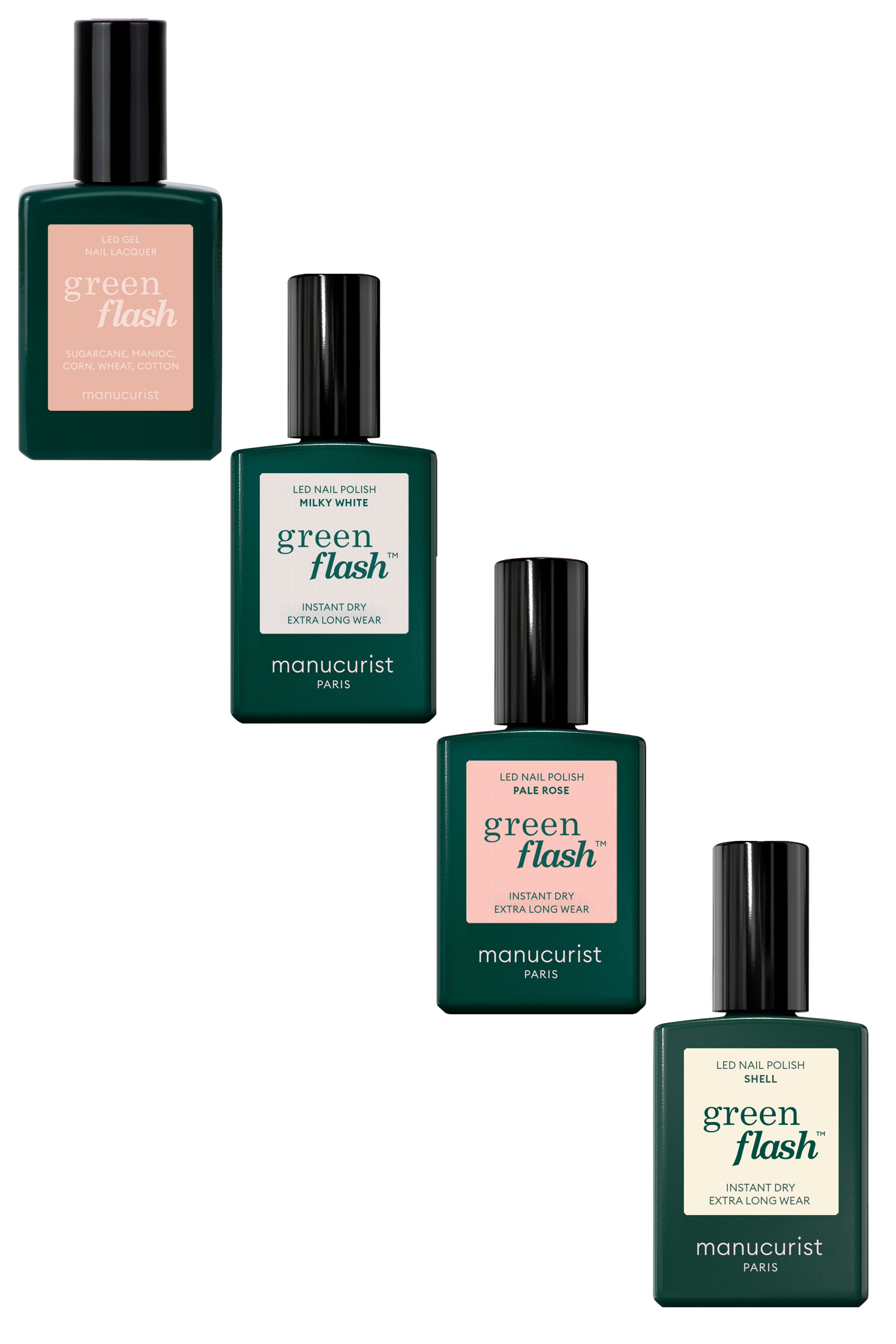 Vernis semi-permanent Green Flash Les blancs, naturels & beiges