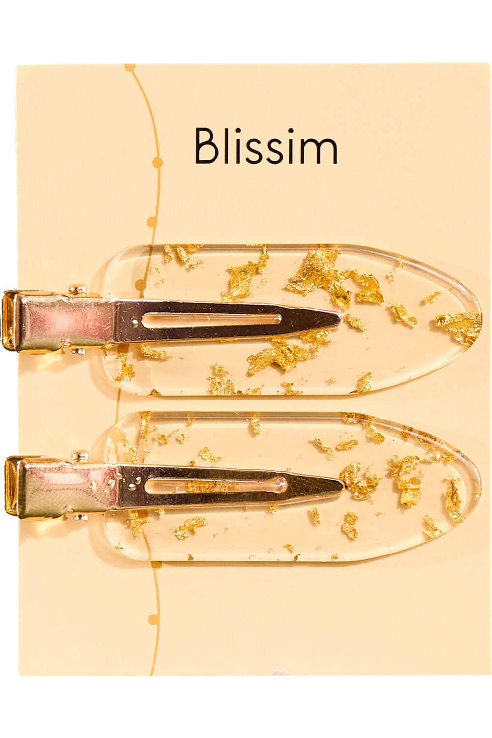 Duo de barrettes pétales dorées