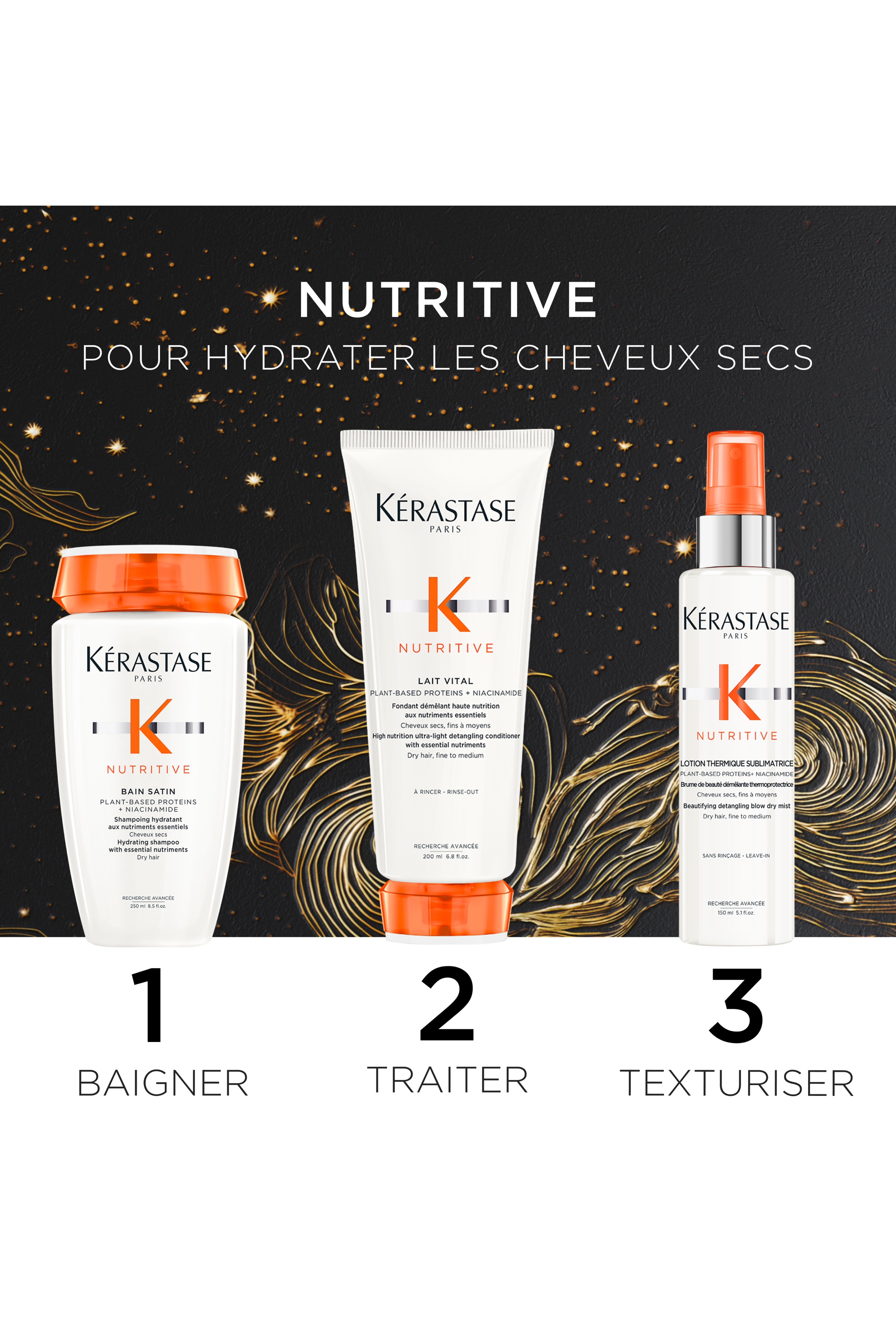 Coffret routine cheveux secs à très secs Nutritive avec Bain Satin riche offert