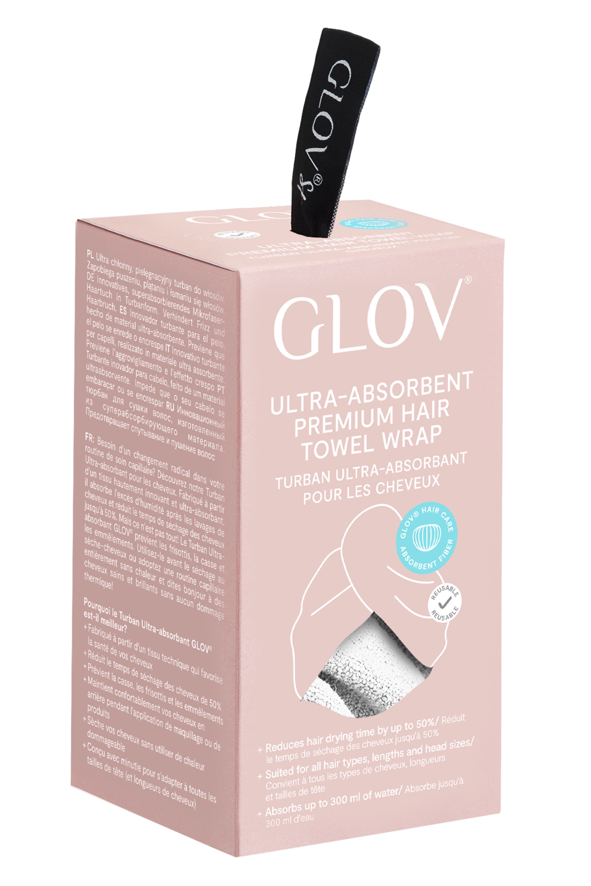 Serviette absorbante pour cheveux blanche