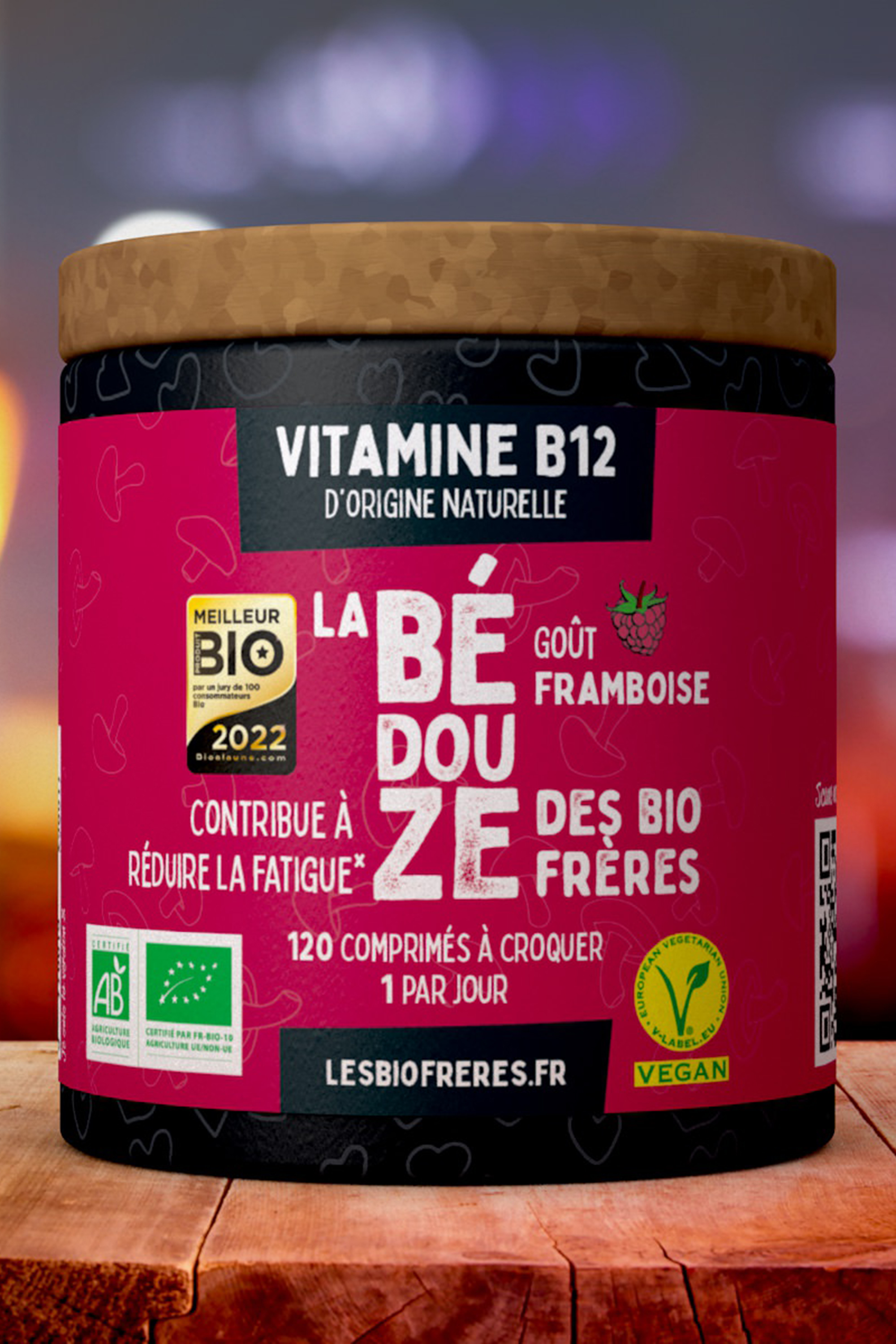 Complément alimentaire vitamine B12 framboise