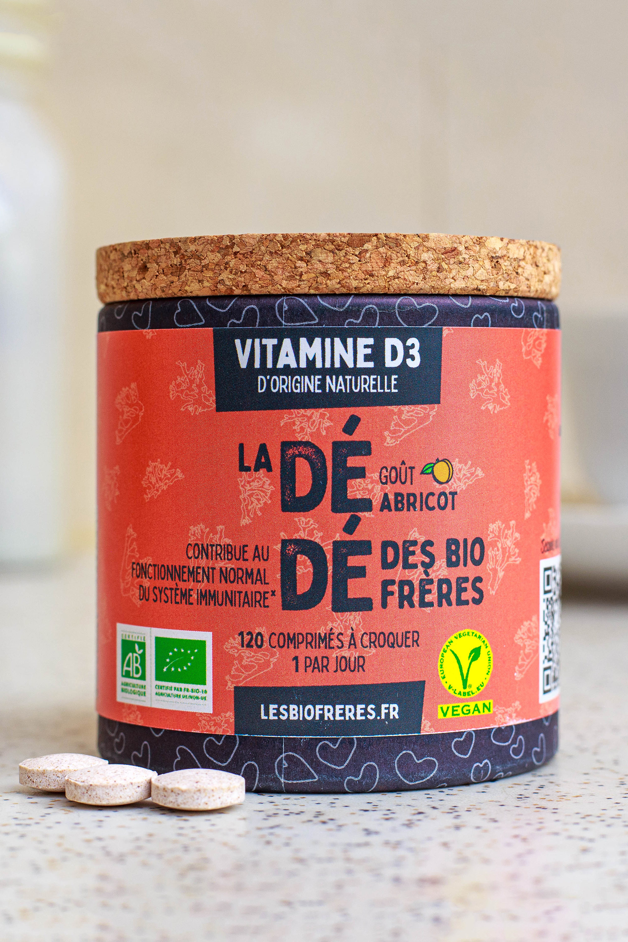 Complément alimentaire vitamine D3 abricot