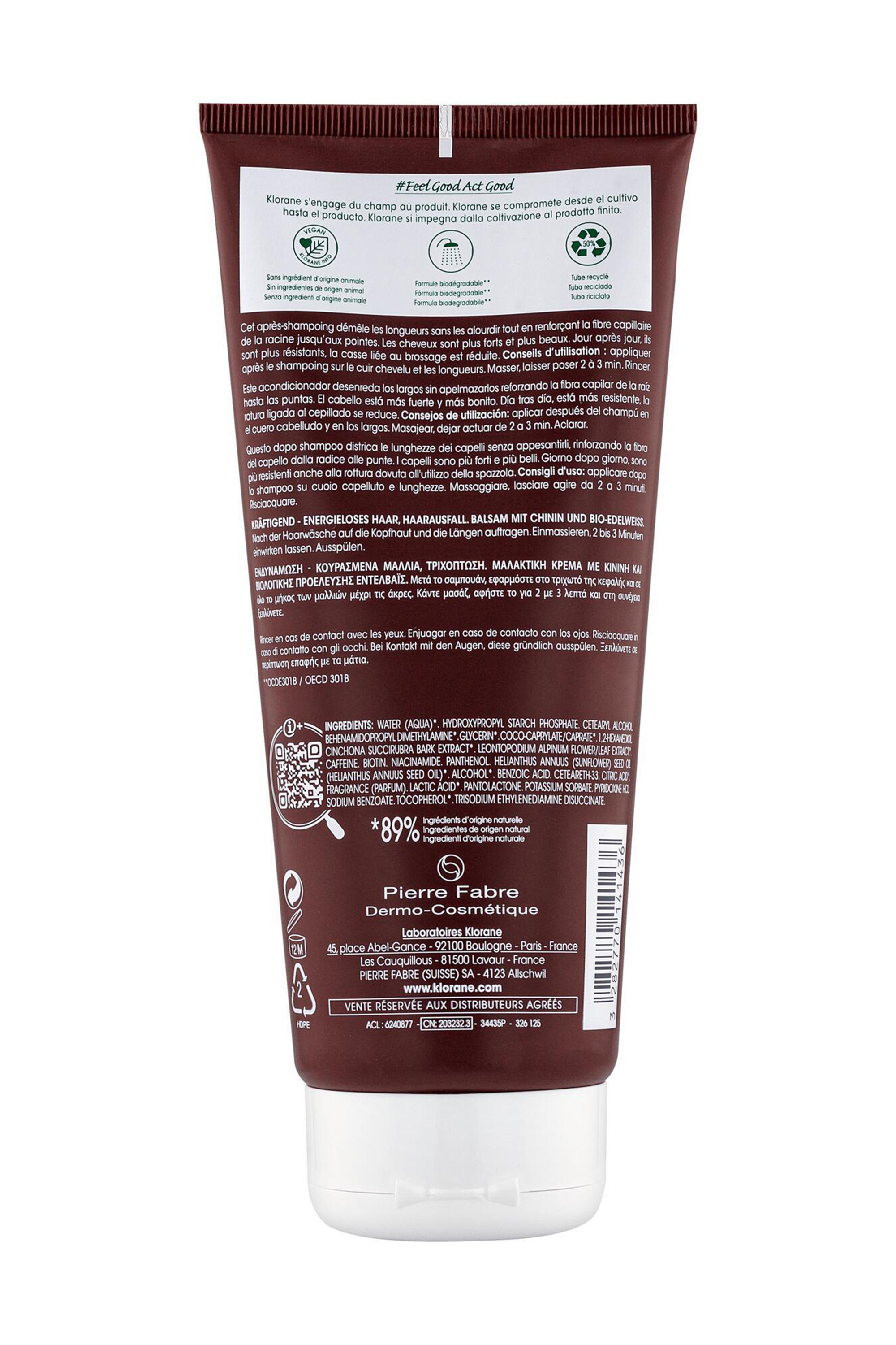 Après-shampoing antichute fortifiant & stimulant à la Quinine