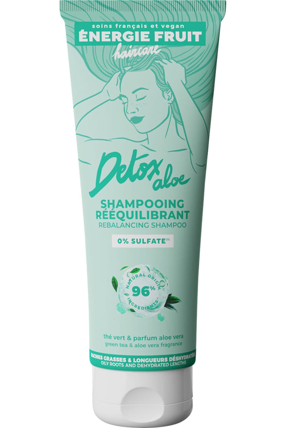 Shampooing clean detox sans sulfate pour pointes sèches et racines grasses