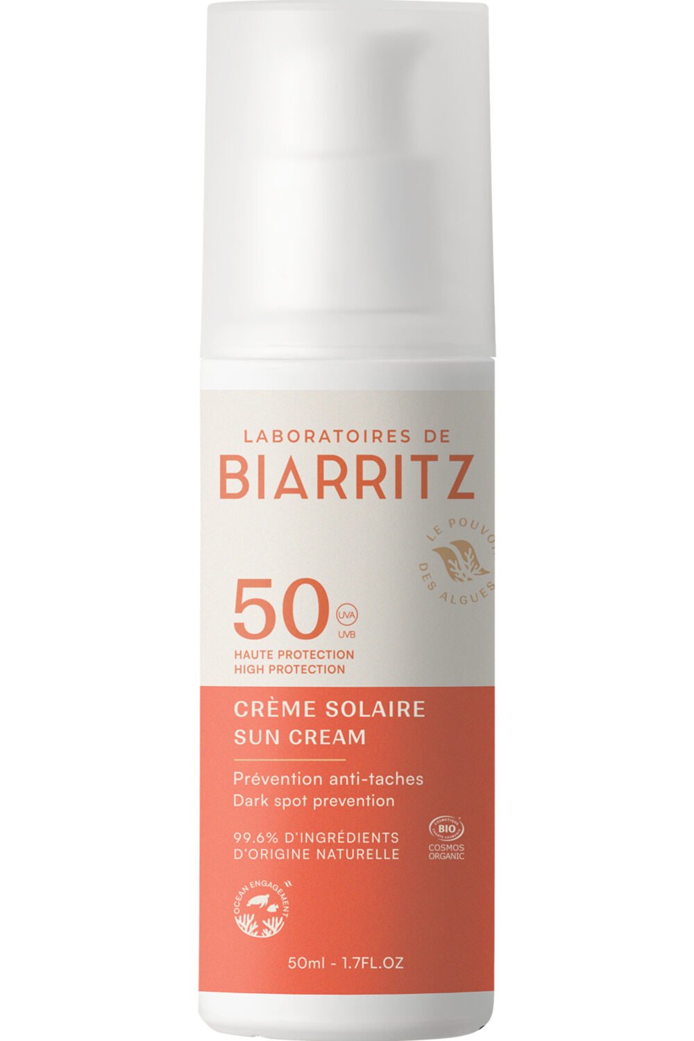 Crème solaire minérale visage SPF50