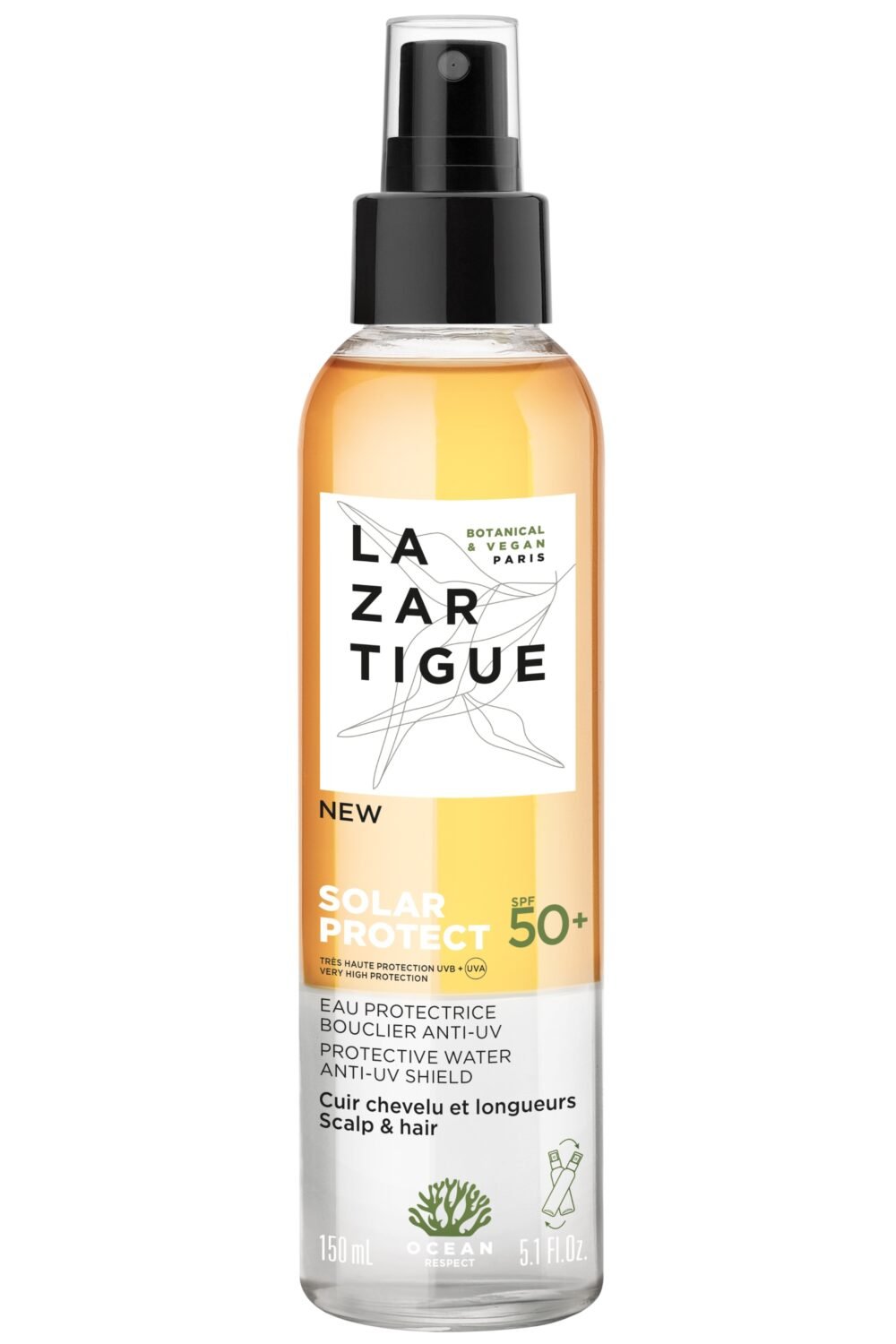 Eau solaire protectrice cheveux SPF50+
