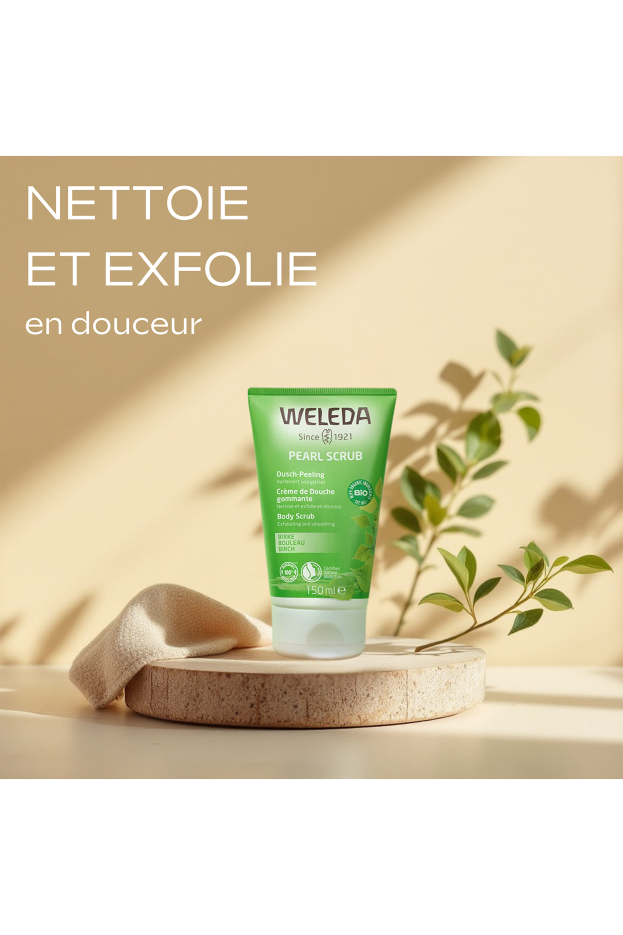 Crème de douche gommante au bouleau