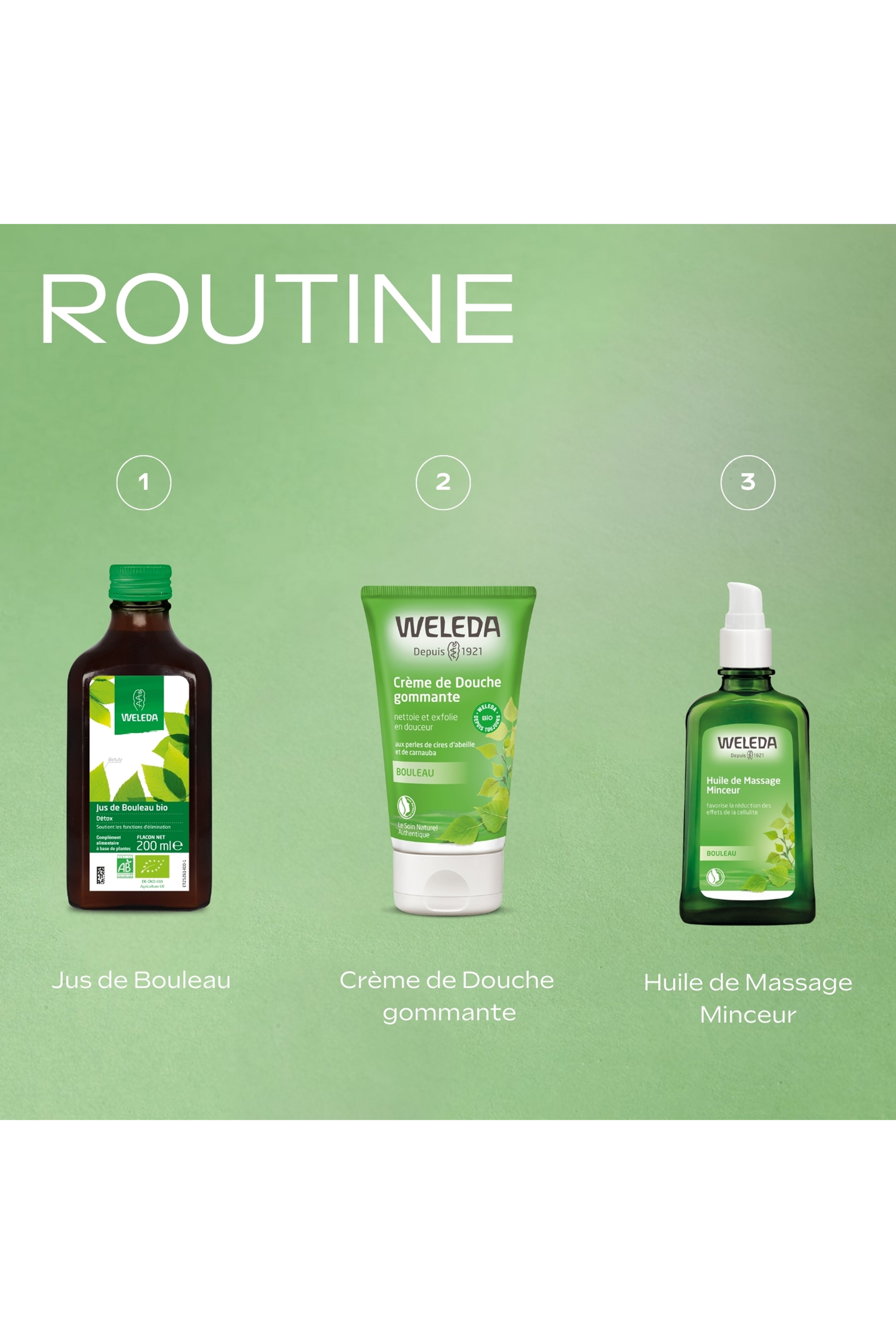 Crème de douche gommante au bouleau