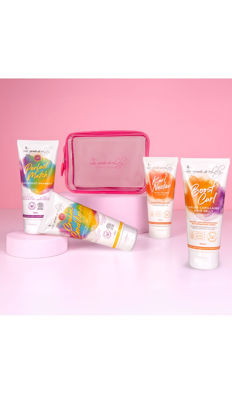Trousse de voyage pour cheveux bouclés